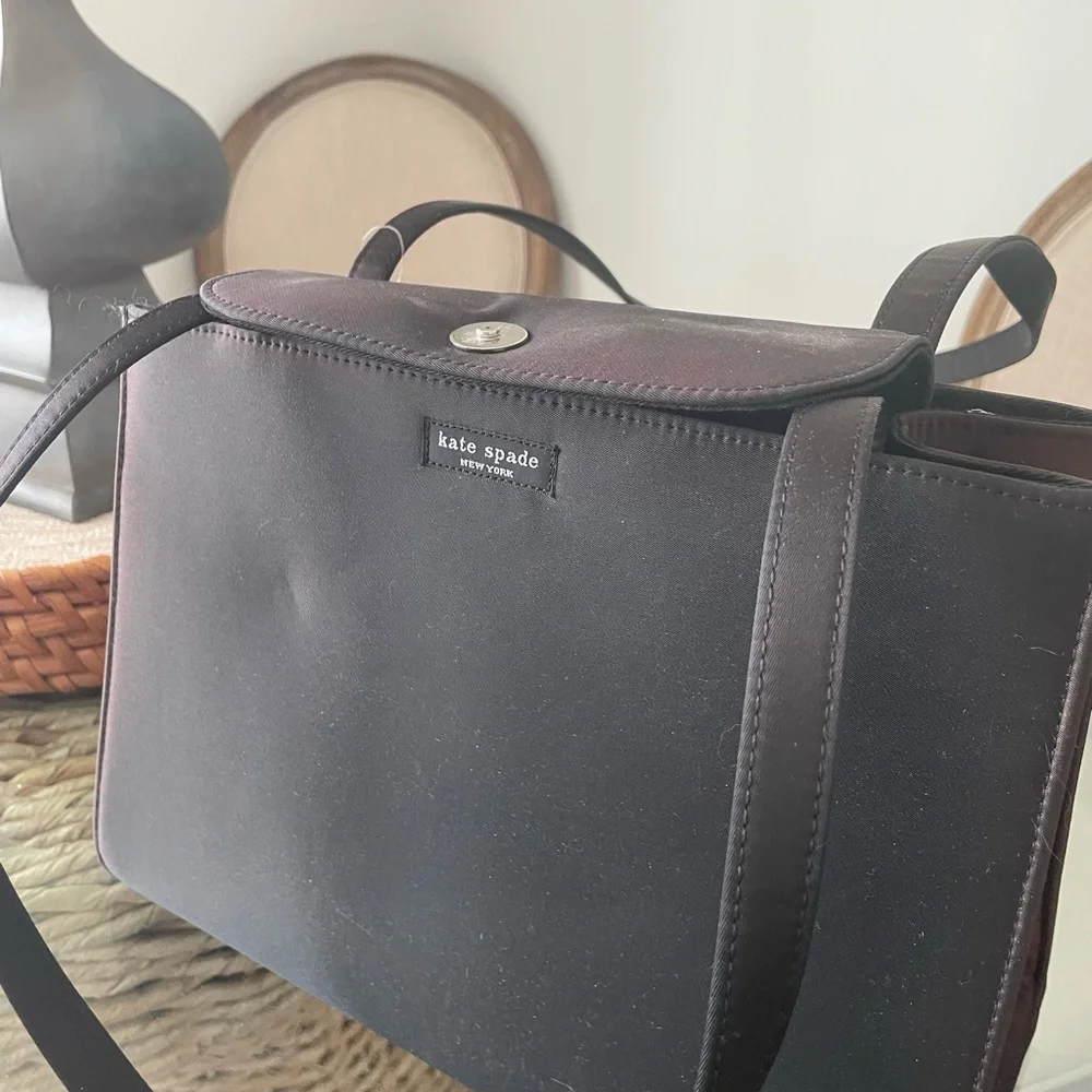 KATE SPADE Vintage Original 90's Black Nylon Sam Box Tote Shoulder Bag